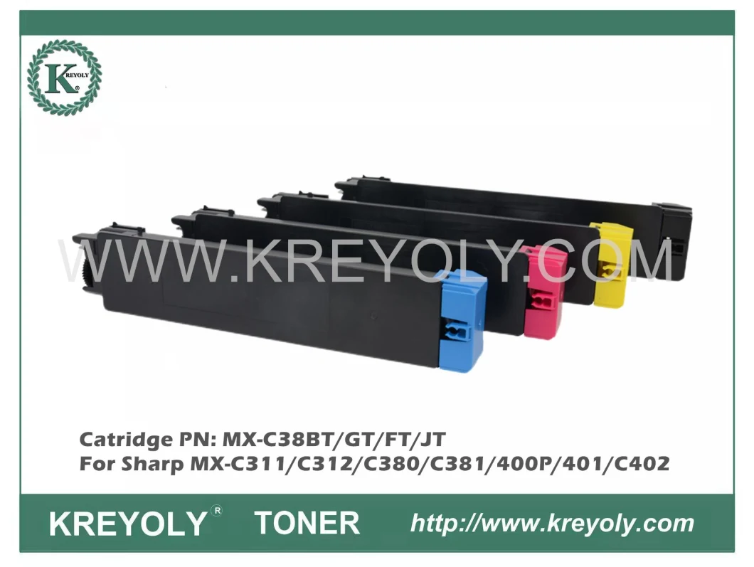 Color Toner MX-C38BT/GT/FT/JT for Sharp MX-C311/C312/C380/C381/400P/401/C402